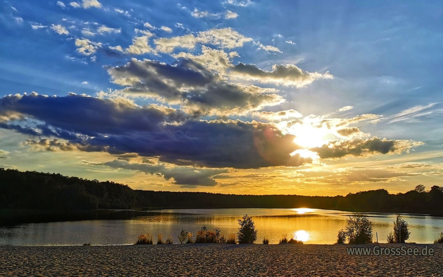 Sonnenuntergang/sundowner am Großsee, Foto: ReFanCard, Lizenz: Waldcamping Am Großsee